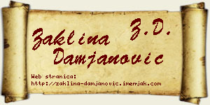Žaklina Damjanović vizit kartica
